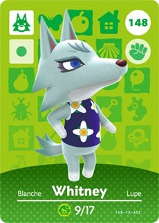 WHITNEY #148 ANIMAL CROSSING Series 2 AUTHENTIC Nintendo Amiibo Card US VERSION