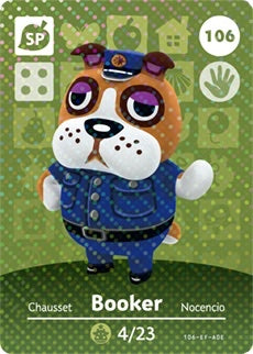 BOOKER #106 ANIMAL CROSSING Series 2 AUTHENTIC Nintendo Amiibo Card US VERSION