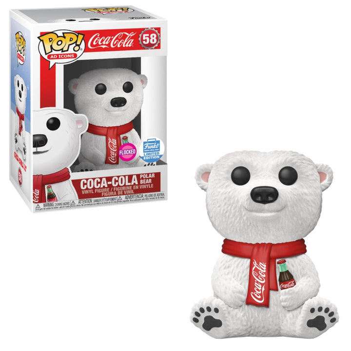 COCA-COLA Polar Bear #58 Funko Pop! Ad Icons *FLOCKED* Limited Edition