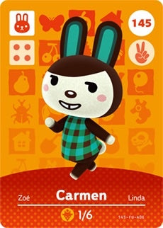 CARMEN #145  ANIMAL CROSSING Series 2 AUTHENTIC Nintendo Amiibo Card US VERSION