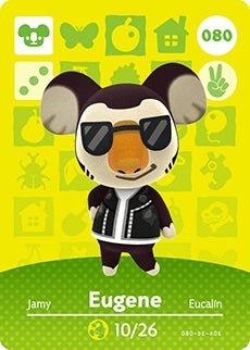 EUGENE #080 ANIMAL CROSSING Series 1 AUTHENTIC Nintendo Amiibo Card US VERSION