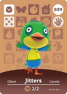 JITTERS # 039 Animal Crossing Series 1 AUTHENTIC Nintento Amiibo Card US VERSION