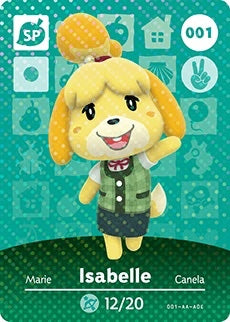 ISABELLE #001 Animal Crossing Series 1 AUTHENTIC Nintento Amiibo Card US VERSION