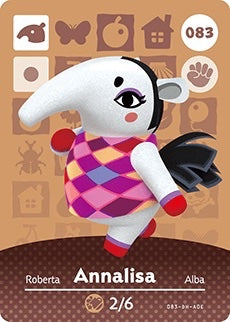 ANNALISA #083 ANIMAL CROSSING Series 1 AUTHENTIC Nintendo Amiibo Card US VERSION