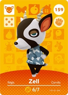 ZELL #159 ANIMAL CROSSING Series 2 AUTHENTIC Nintendo Amiibo Card US VERSION