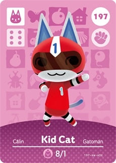 KID CAT #197 ANIMAL CROSSING Series 2 AUTHENTIC Nintendo Amiibo Card US VERSION