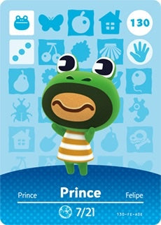 PRINCE #130 ANIMAL CROSSING Series 2 AUTHENTIC Nintendo Amiibo Card US VERSION