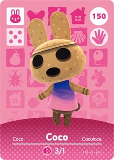 COCO # 150 ANIMAL CROSSING Series 2 AUTHENTIC Nintendo Amiibo Card US VERSION