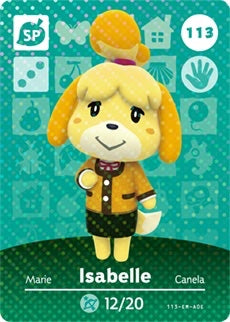 ISABELLE  #113 ANIMAL CROSSING Series 2 AUTHENTIC Nintendo Amiibo Card US VERSION