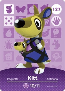 KITT #127  ANIMAL CROSSING Series 2 AUTHENTIC Nintendo Amiibo Card US VERSION