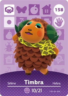 TIMBRA #158 ANIMAL CROSSING Series 2 AUTHENTIC Nintendo Amiibo Card US VERSION