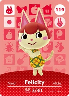 FELICITY #119 ANIMAL CROSSING  Series 2 AUTHENTIC Nintendo Amiibo Card US VERSION