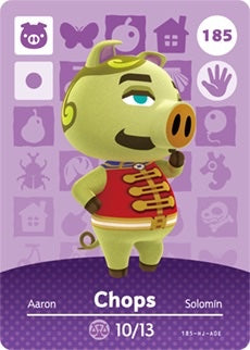 CHOPS #185 ANIMAL CROSSING Series 2 AUTHENTIC Nintendo Amiibo Card US VERSION