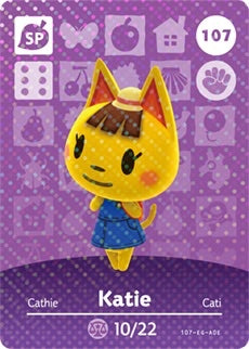 KATIE #107 ANIMAL CROSSING Series 2 AUTHENTIC Nintendo Amiibo Card US VERSION