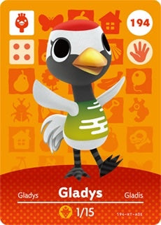 GLADYS #194 ANIMAL CROSSING Series 2 AUTHENTIC Nintendo Amiibo Card US VERSION