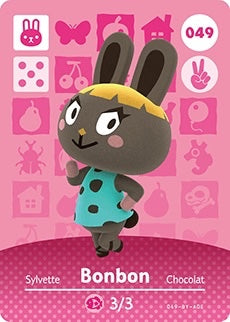 BONBON  #049 Animal Crossing Series 1 AUTHENTIC Nintento Amiibo Card US VERSION