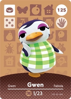 GWEN #125 ANIMAL CROSSING Series 2 AUTHENTIC Nintendo Amiibo Card US VERSION