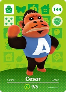 CESAR #144 ANIMAL CROSSING Series 2 AUTHENTIC Nintendo Amiibo Card US VERSION