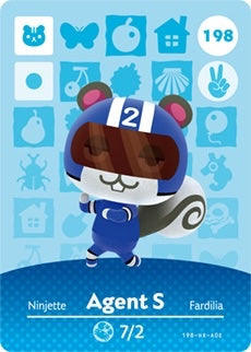 AGENT S #198 ANIMAL CROSSING Series 2 AUTHENTIC Nintendo Amiibo Card US VERSION