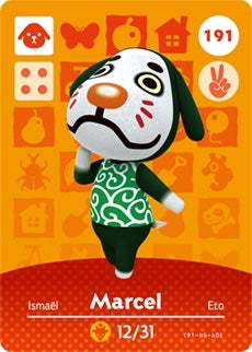 MARCEL #191 ANIMAL CROSSING Series 2 AUTHENTIC Nintendo Amiibo Card US VERSION