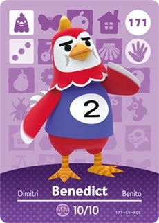 BENEDICT #171 ANIMAL CROSSING Series 2 AUTHENTIC Nintendo Amiibo Card US VERSION