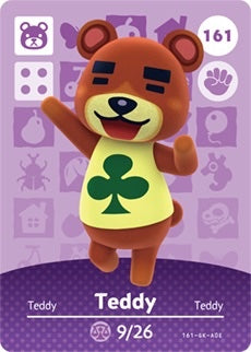 TEDDY #161 ANIMAL CROSSING Series 2 AUTHENTIC Nintendo Amiibo Card US VERSION