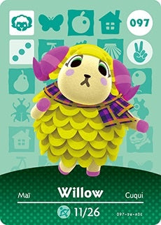 WILLOW #097  ANIMAL CROSSING Series 1 AUTHENTIC Nintendo Amiibo Card US VERSION