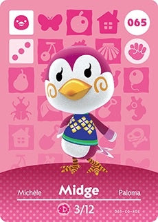 MIDGE #065 Animal Crossing Series 1 AUTHENTIC Nintento Amiibo Card US VERSION