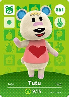 TUTU #061 ANIMAL CROSSING Series 1 AUTHENTIC Nintendo Amiibo Card US VERSION