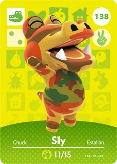 SLY #138 ANIMAL CROSSING Series 2 AUTHENTIC Nintendo Amiibo Card US VERSION