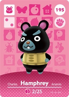 HAMPHREY #195 ANIMAL CROSSING Series 2 AUTHENTIC Nintendo Amiibo Card US VERSION