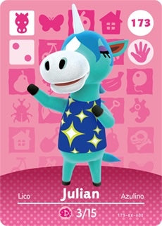 JULIAN #173 ANIMAL CROSSING Series 2 AUTHENTIC Nintendo Amiibo Card US VERSION