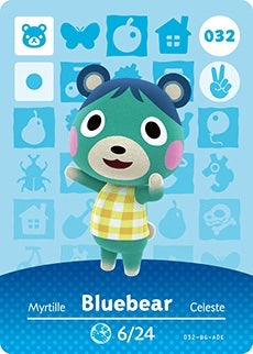 BLUEBEAR #032   ANIMAL CROSSING Series 1 AUTHENTIC Nintendo Amiibo Card US VERSION