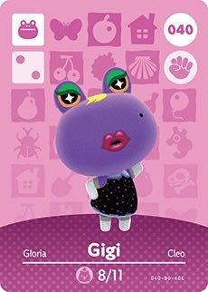 GIGI #040 ANIMAL CROSSING Series 1 AUTHENTIC Nintendo Amiibo Card US VERSION