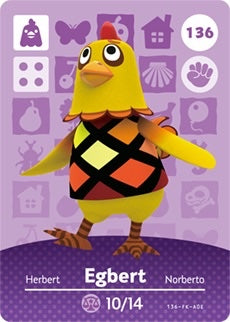 EGBERT #136 ANIMAL CROSSING Series 2 AUTHENTIC Nintendo Amiibo Card US VERSION