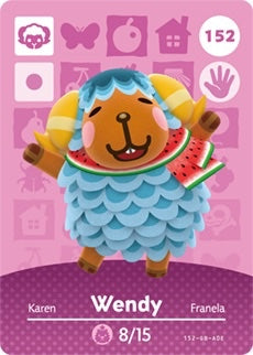 WENDY #152 ANIMAL CROSSING Series 2 AUTHENTIC Nintendo Amiibo Card US VERSION